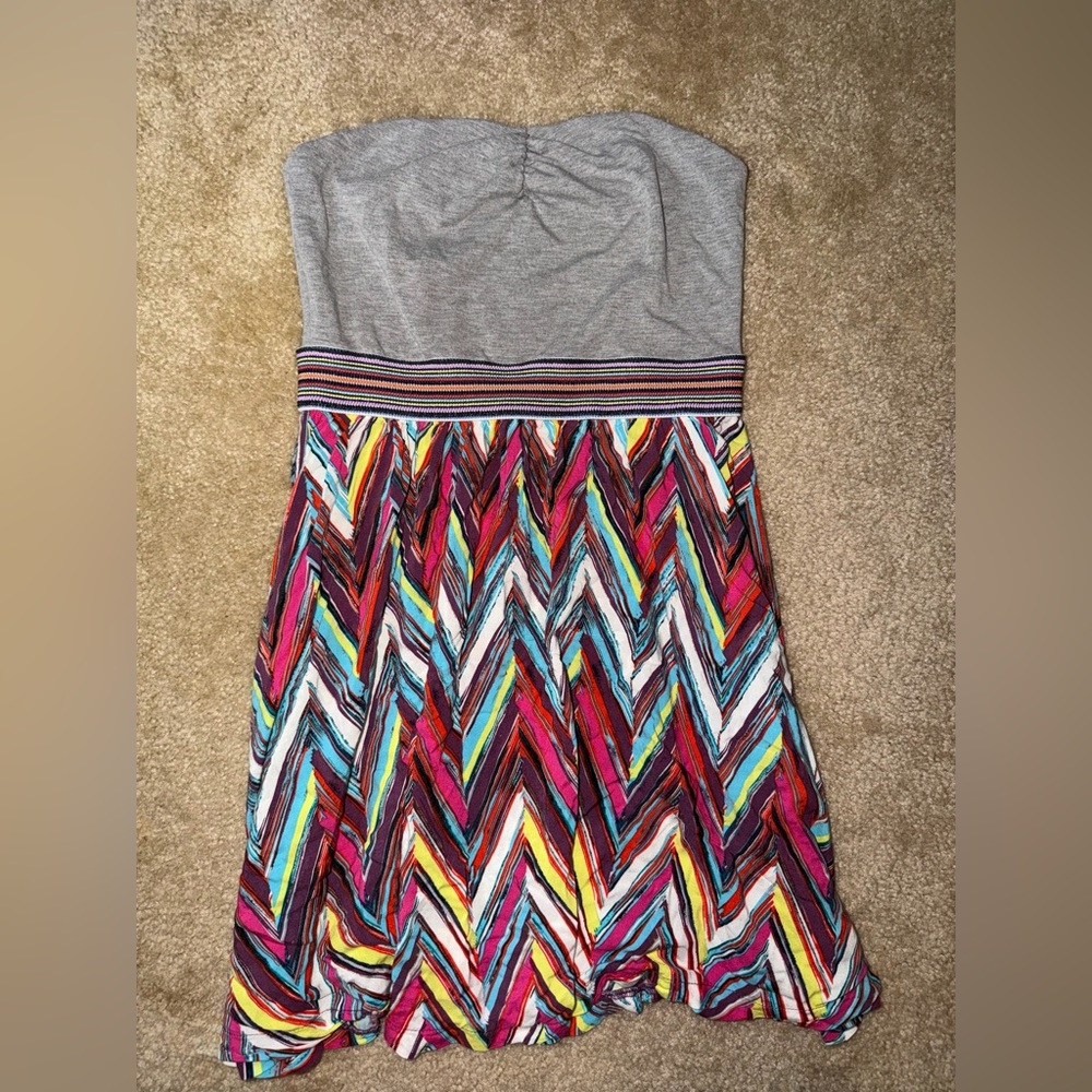 NWOT Xhilaration Strapless Tribal Print Midi Dress Medium